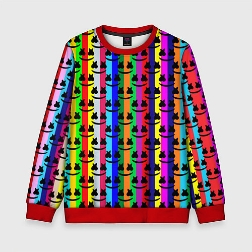 Детский свитшот Marshmello радуга / 3D-Красный – фото 1