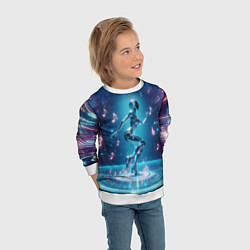Свитшот детский Cyber robot girl - ai art fantasy, цвет: 3D-белый — фото 2