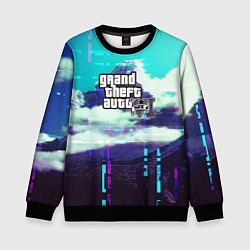 Свитшот детский GTA6 glitch pattern, цвет: 3D-черный