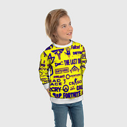 Свитшот детский Логотипы игр на жёлтом, цвет: 3D-белый — фото 2