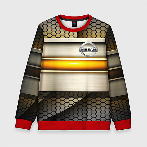 Детский свитшот Nissan sport avto metal / 3D-Красный – фото 1