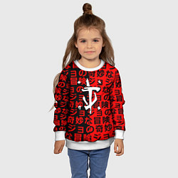 Свитшот детский Doom japan pattern steel, цвет: 3D-белый — фото 2