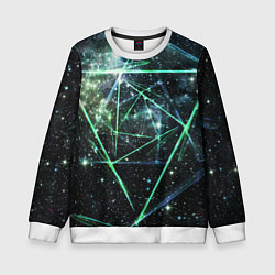 Свитшот детский Космические линии звезды, цвет: 3D-белый