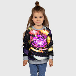 Свитшот детский Оптический узор цветок, цвет: 3D-меланж — фото 2