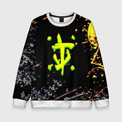 Свитшот детский Doom кислотное лого глитч, цвет: 3D-белый