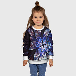 Свитшот детский Фрактальный узора стекло, цвет: 3D-белый — фото 2