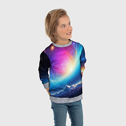 Свитшот детский Бескрайний космос, цвет: 3D-меланж — фото 2
