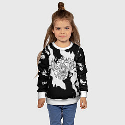 Свитшот детский Серый огонь герб, цвет: 3D-белый — фото 2