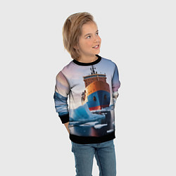 Свитшот детский Северный морской путь, цвет: 3D-черный — фото 2