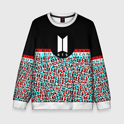 Свитшот детский BTS glitch, цвет: 3D-белый