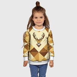 Свитшот детский Деловой олень, цвет: 3D-белый — фото 2