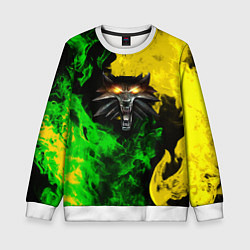 Свитшот детский The Witcher in fire, цвет: 3D-белый