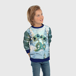 Свитшот детский Милые змеи, цвет: 3D-синий — фото 2