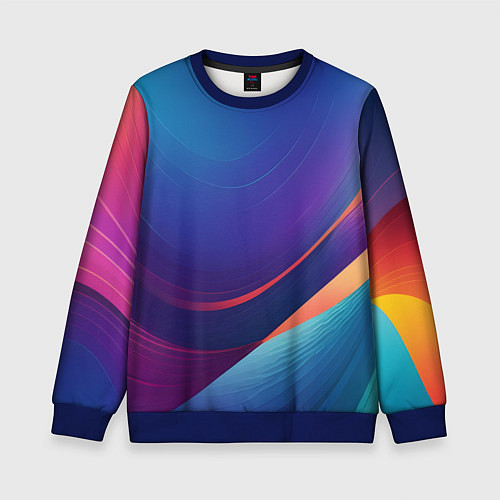 Детский свитшот Красивый градиент абстракция / 3D-Синий – фото 1