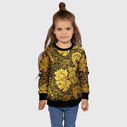 Свитшот детский Золотые подсолнухи, цвет: 3D-черный — фото 2