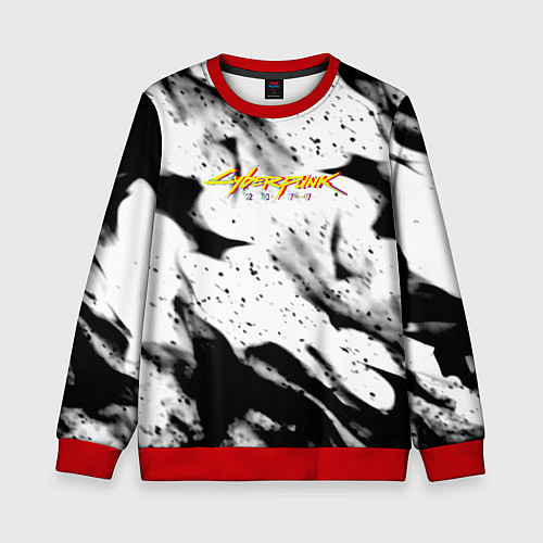 Детский свитшот Cyberpunk 2077 fire black / 3D-Красный – фото 1