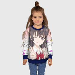 Свитшот детский Аля иногда кокетничает со мной по русски Юки, цвет: 3D-синий — фото 2