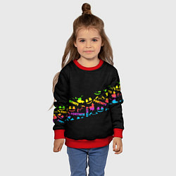 Свитшот детский Fortnite rainbow, цвет: 3D-красный — фото 2