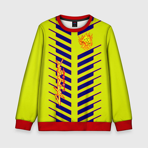 Детский свитшот Cyberpunk 2077 полсы геометрия / 3D-Красный – фото 1