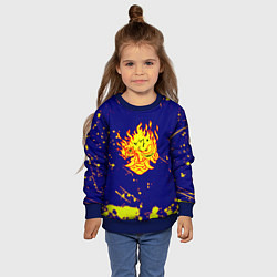 Свитшот детский Cyberpunk краски брызги, цвет: 3D-синий — фото 2
