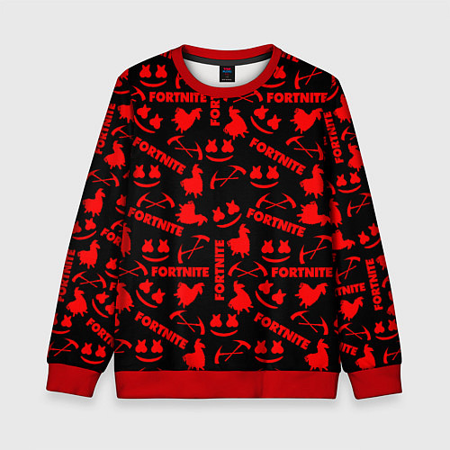Детский свитшот Fortnite pattern game red / 3D-Красный – фото 1