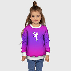 Свитшот детский Sally Face neon gradient, цвет: 3D-белый — фото 2