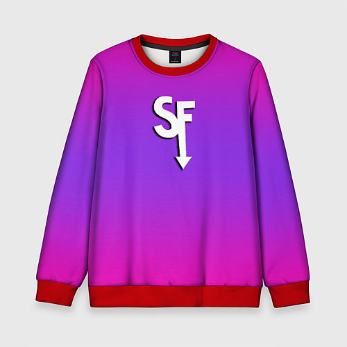 Детский свитшот Sally Face neon gradient / 3D-Красный – фото 1