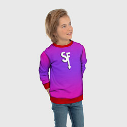 Свитшот детский Sally Face neon gradient, цвет: 3D-красный — фото 2