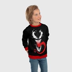 Свитшот детский Лицо Венома, цвет: 3D-красный — фото 2