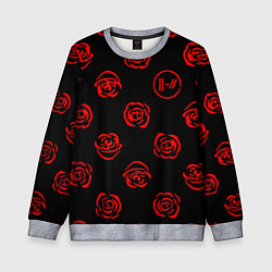 Детский свитшот Twenty one pilots rose pattern