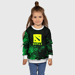 Свитшот детский DOTA2 кислотное лого краски, цвет: 3D-белый — фото 2