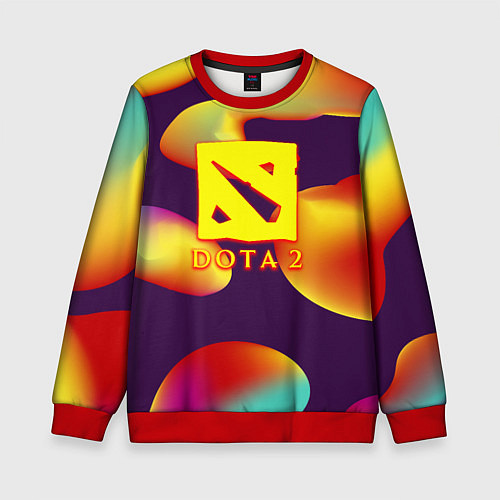 Детский свитшот Dota 2 неоновая абстракция / 3D-Красный – фото 1