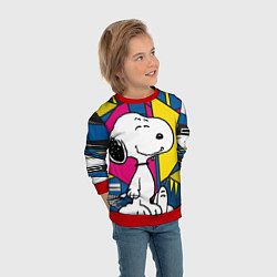 Свитшот детский Снупи поп-арт, цвет: 3D-красный — фото 2