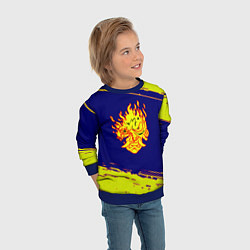 Свитшот детский Cyberpunk 2077 краски полосы, цвет: 3D-синий — фото 2