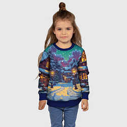 Свитшот детский Глубокая зимняя ночь перед рождеством, цвет: 3D-синий — фото 2