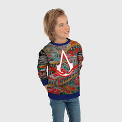 Свитшот детский Assassins Creed shadows japan, цвет: 3D-синий — фото 2