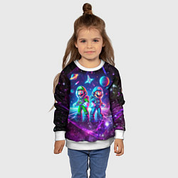 Свитшот детский Космонавты Марио и Луиджи покоряют космос - нейроа, цвет: 3D-белый — фото 2