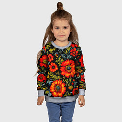 Свитшот детский Русская хохлома, паттерн, цвет: 3D-меланж — фото 2