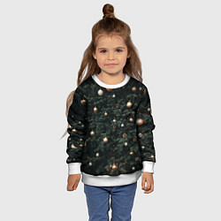 Свитшот детский Паттерн - Новогодняя елка, цвет: 3D-белый — фото 2