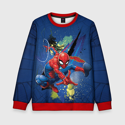 Детский свитшот Spider-man with a spider web / 3D-Красный – фото 1