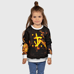 Свитшот детский Doom fire, цвет: 3D-белый — фото 2
