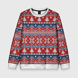 Свитшот детский New year pattern, цвет: 3D-белый