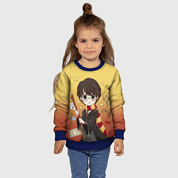 Свитшот детский Гарри Поттер мультяшный с метлой, цвет: 3D-синий — фото 2