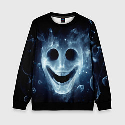 Свитшот детский Нейросеть - улыбка привидения, цвет: 3D-черный