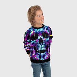 Свитшот детский Cool skull sketch - blots, цвет: 3D-черный — фото 2