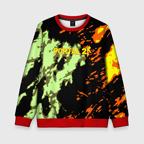 Детский свитшот Portal огненные краски текстура / 3D-Красный – фото 1