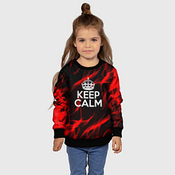 Свитшот детский Keep calm flame red, цвет: 3D-черный — фото 2