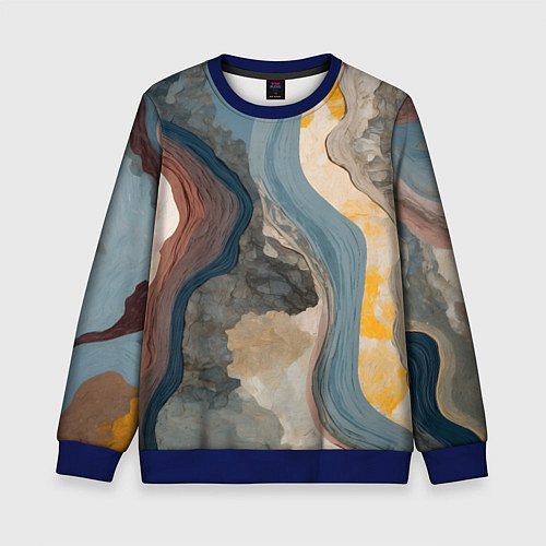 Детский свитшот Флюид арт / 3D-Синий – фото 1
