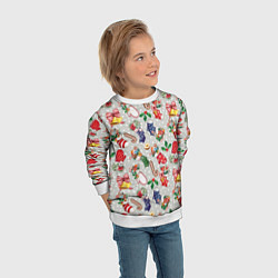 Свитшот детский Christmas Pattern, цвет: 3D-белый — фото 2