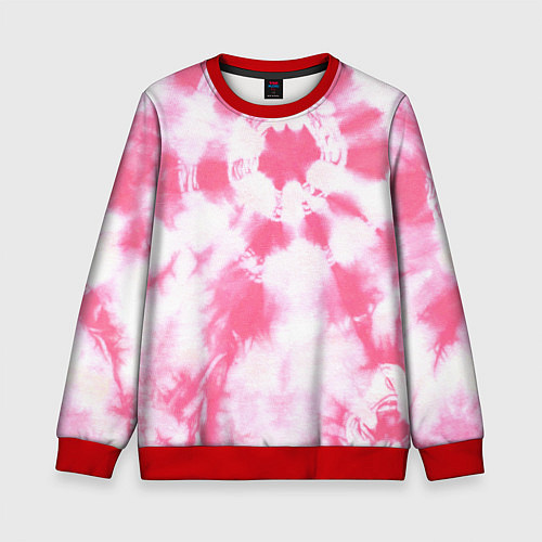 Детский свитшот Розовый тай дай / 3D-Красный – фото 1